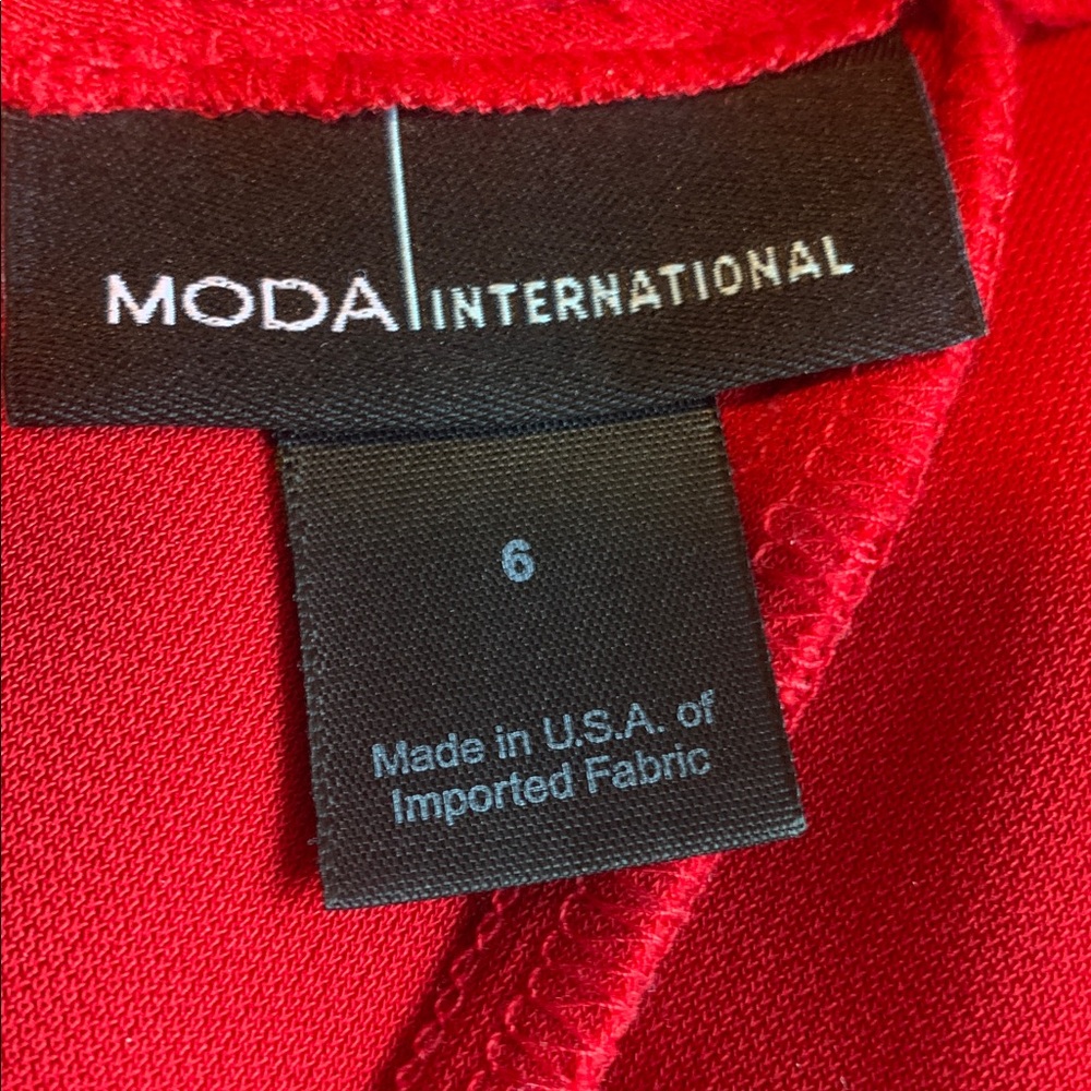 Moda International Red Dress Size 6 - Picture 7 of 7